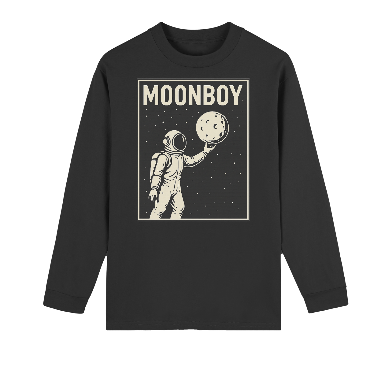 Unisex Crew Neck 270g Heavyweight 100% Cotton Drop Shoulder Long Sleeve Shirt