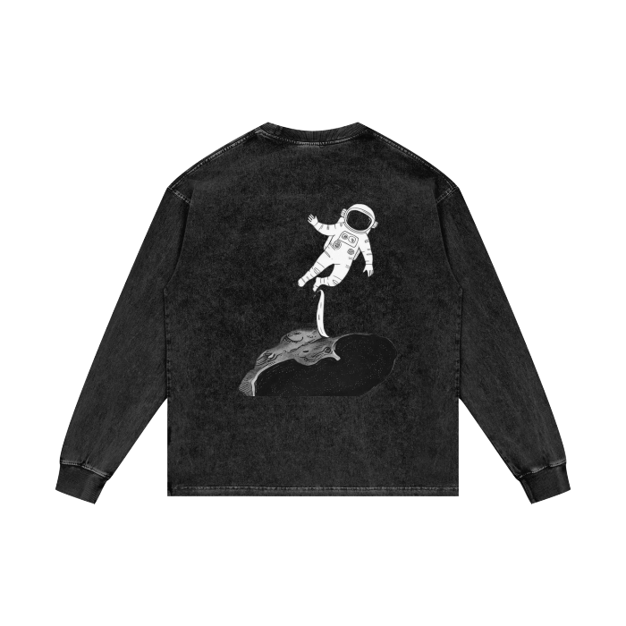 Moon Boy Acid Wash Oversize Long Sleeve T-Shirt