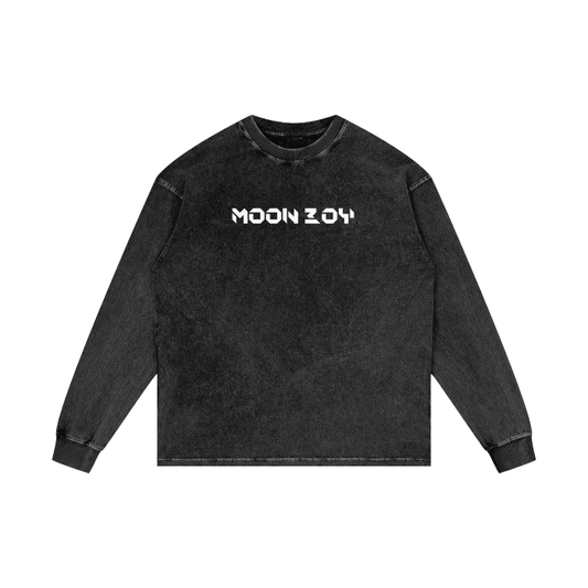 Moon Boy Acid Wash Oversize Long Sleeve T-Shirt